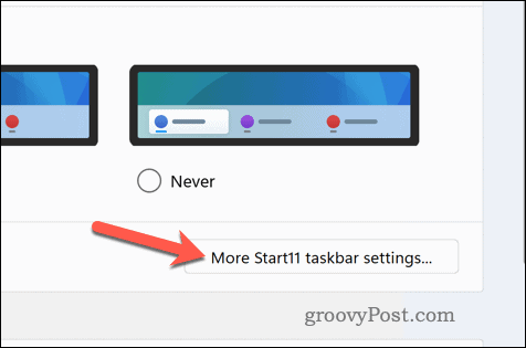 Knop Meer taakbalkinstellingen in Start11