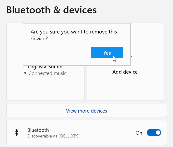 Verwijdering van Bluetooth-apparaat verifiëren