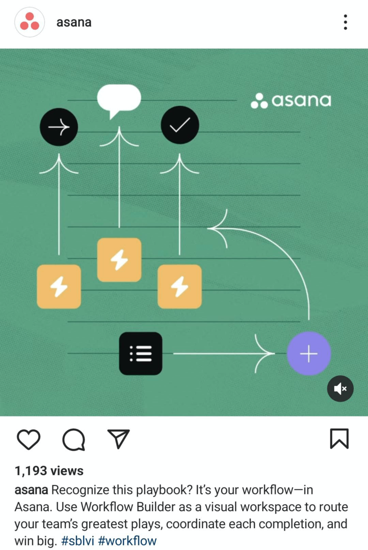voorbeeld van een Instagram-videobericht waarin de productfunctie wordt benadrukt