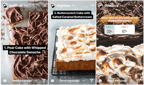 Voedselmagazine Bake From Scratch gaf hun Instagram-volgers controle over hun inhoudsschema met deze korte peiling.