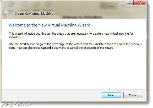 virtualbox nieuwe wizard voor virtuele machines