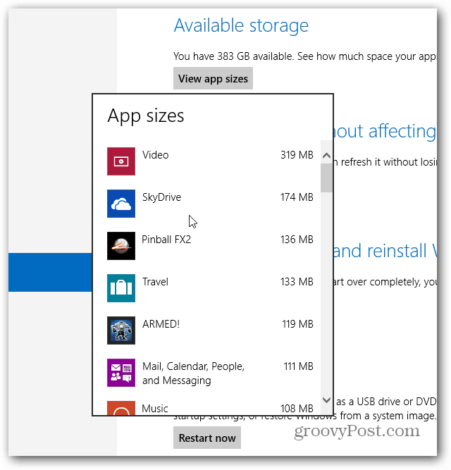 Windows App-formaten weergegeven