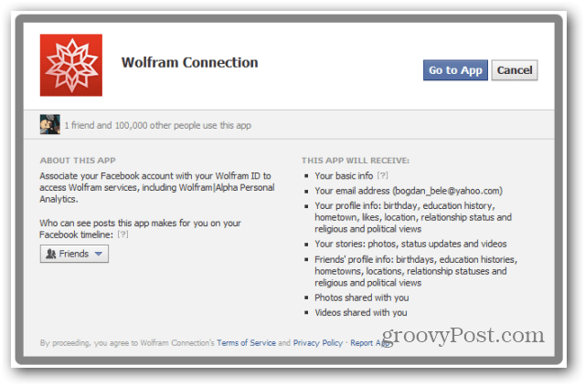 wolfram alpha facebook report facebook ga naar app
