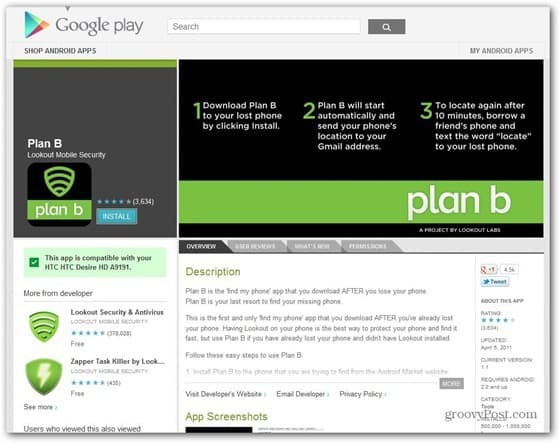 Plan B vindt uw verloren of gestolen Android-smartphone zonder deze eerst te installeren
