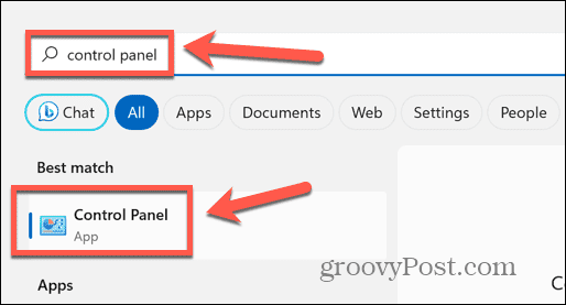 windows 11 configuratiescherm zoeken