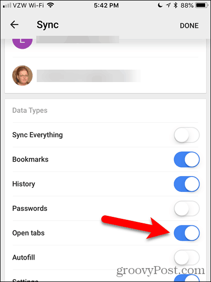 Schakel open tabbladen in Chrome voor iOS in