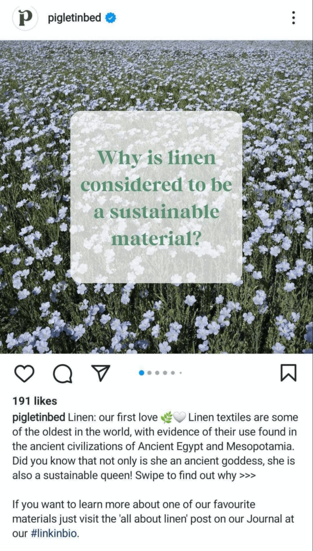 afbeelding van Instagram-carrouselpost voor zakelijk account