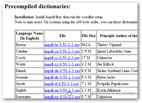 nieuwste woordenboek aspell