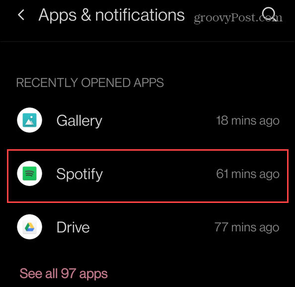 recent geïnstalleerde apps Spotify