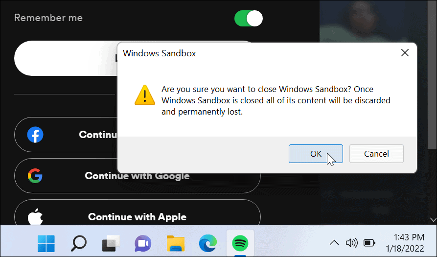 Controleer afsluiten Windows Sandbox