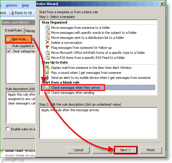 Outlook 2007 - Maak een Outlook-regel zodra de e-mail binnenkomt