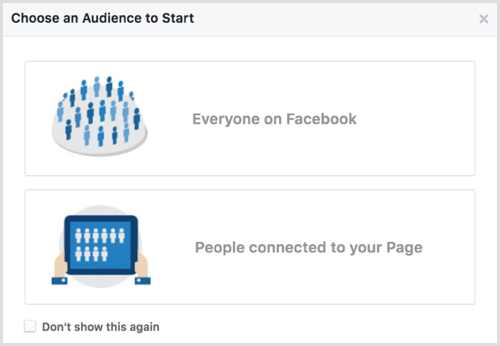 Facebook Audience Insights kiest het publiek om te starten