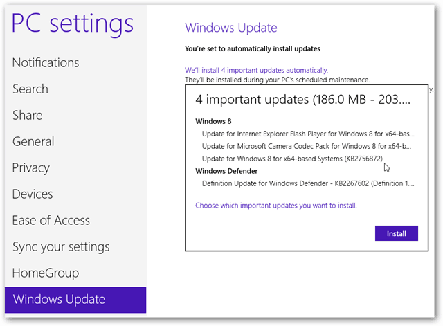 Belangrijke updates voor Windows 8