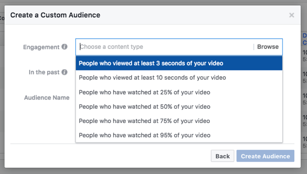 Target mensen op basis van hoeveel van uw video ze hebben bekeken.