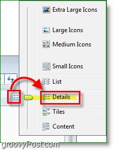 Schermafbeelding van Windows 7 - bekijk details van bestandszoekopdrachten