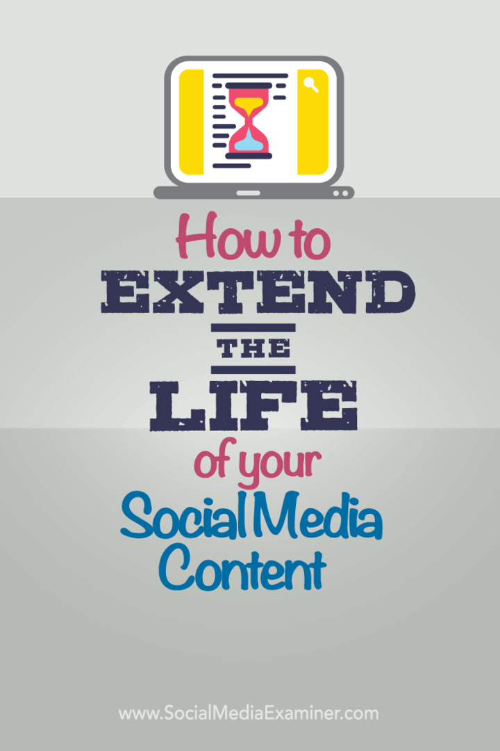 Hoe u de levensduur van uw sociale media-inhoud kunt verlengen: Social Media Examiner