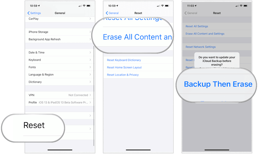 iOS-back-up en vervolgens wissen