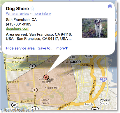 teken uw Google Maps-servicegebied voor uw bedrijf