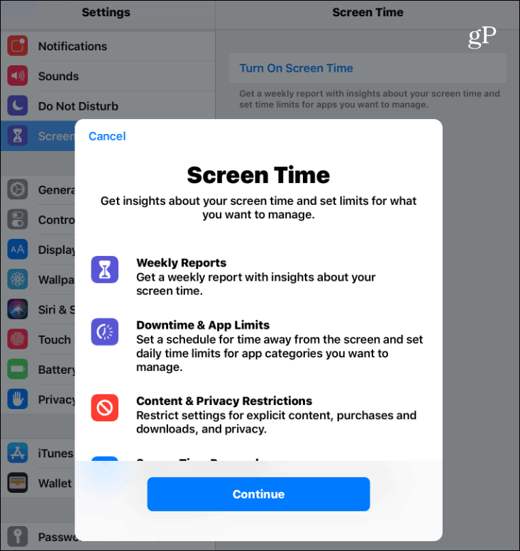 Schakel Screen Time iOS 12 in