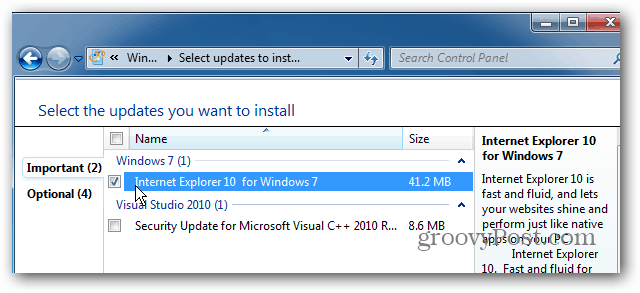 Terugkeren naar Internet Explorer 9 vanuit Internet Explorer 10 Preview voor Windows 7