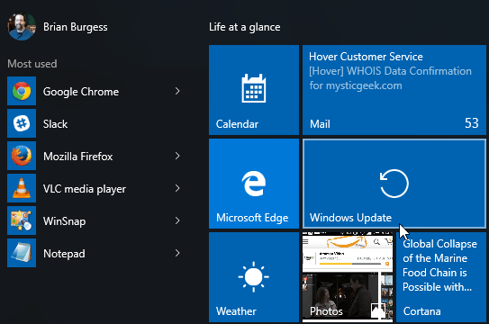 Windows Update Start Windows 10