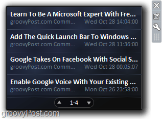 RSS-feeds worden weergegeven in Windows 7 met behulp van de Easy Feed-gadget