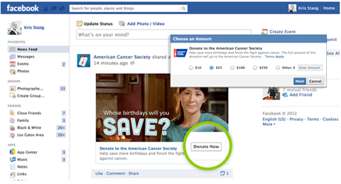 facebook doneert aan non-profitorganisaties