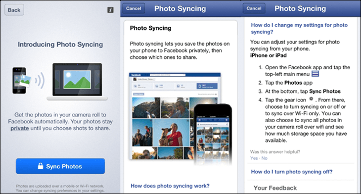 De Facebook Moments-app gebruiken voor het beheren van gesynchroniseerde foto's