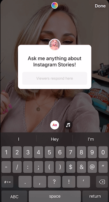 voeg een vragensticker toe aan het Instagram-verhaal
