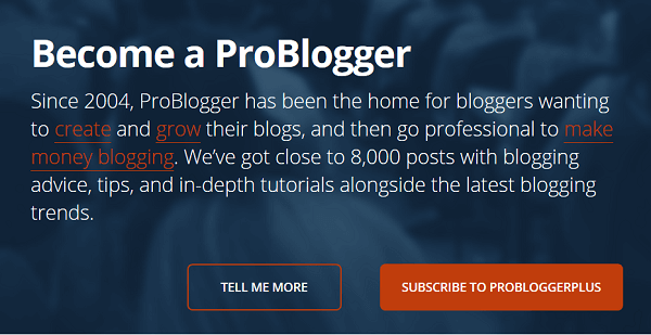 De startpagina van ProBlogger is anders voor nieuwe bezoekers van de website.