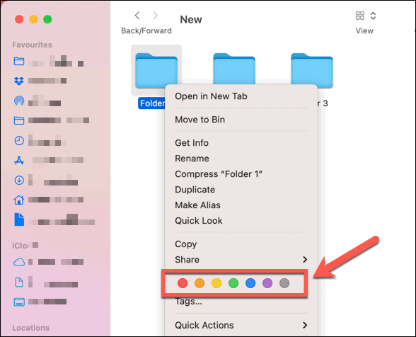 Een standaard kleurtag instellen voor een map op Mac
