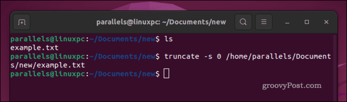 Een Linux-bestand leegmaken met de opdracht truncate