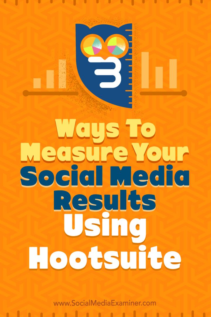 Tips voor drie manieren om de resultaten van uw sociale media te meten met Hootsuite.