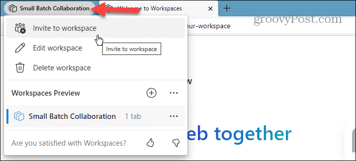 Microsoft Edge-werkruimten