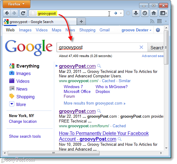 zoek Google standaard in Firefox 4