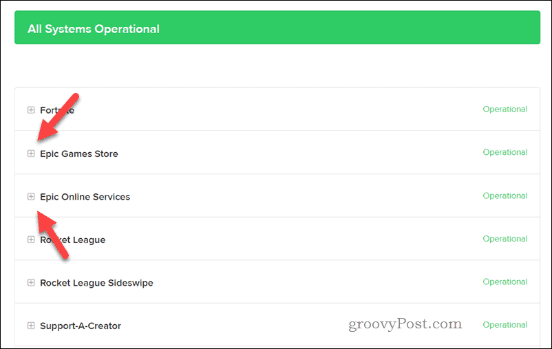 Epic Games-servicestatus