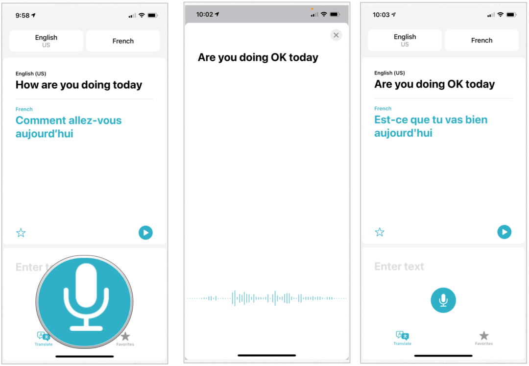Vertaling app-gesprek