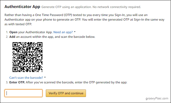 Installatie van Amazon Authenticator-app