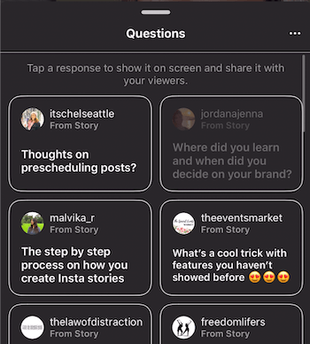 Q&A op Instagramverhalen