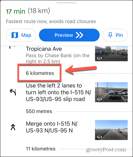 google maps afstanden in km