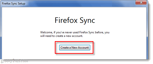 maak een nieuw firefox sync-account aan