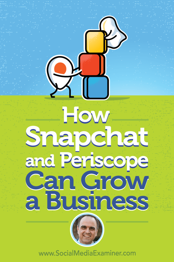 Hoe Snapchat en Periscope een bedrijf kunnen laten groeien met inzichten van John Kapos op de Social Media Marketing Podcast.