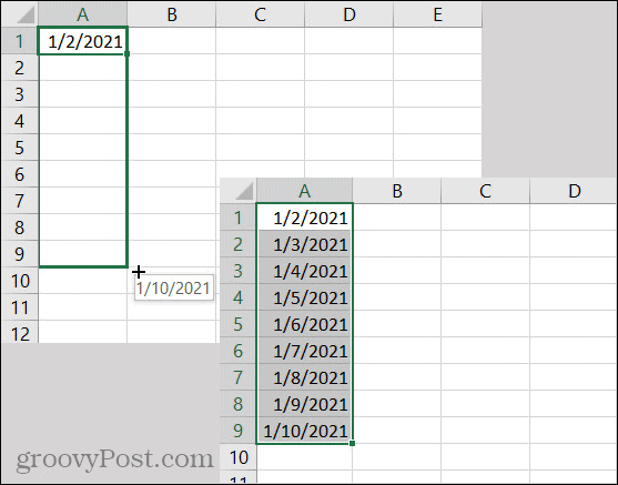 Datums voor automatisch aanvullen in Excel