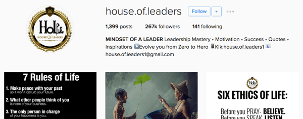 huis van leiders instagram bio