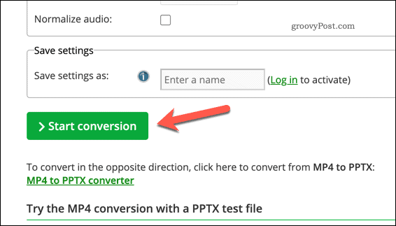 Een PPTX-bestand naar video converteren met behulp van een online service
