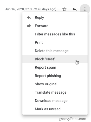 Blokkeren in Gmail