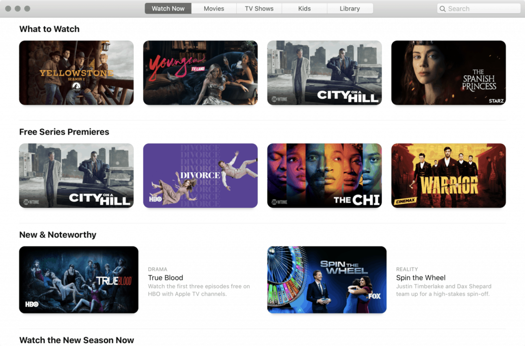 Apple TV-app op MacOS Catalina