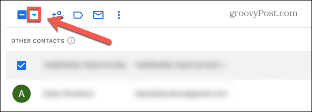 gmail selectievakje pijl