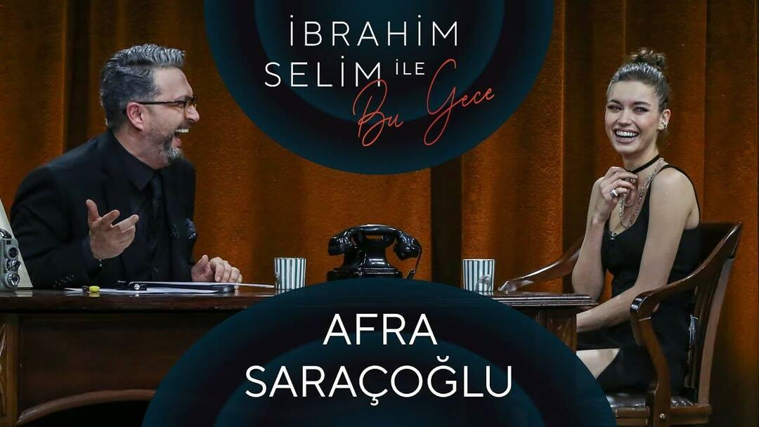 Vanavond programma met Afra Saraçoğlu İbrahim Selim