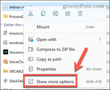 Windows-context toont meer opties